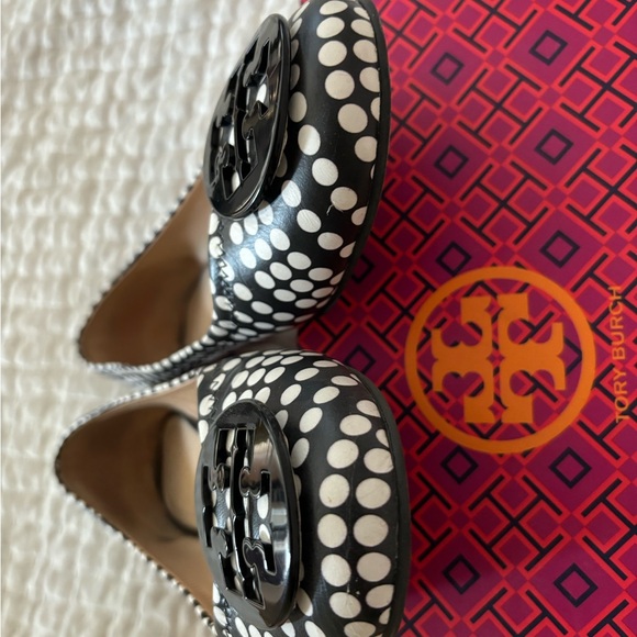 Tory Burch Small Marple Dot Reva Ballet Flat: Black & Ivory - Picture 7 of 16